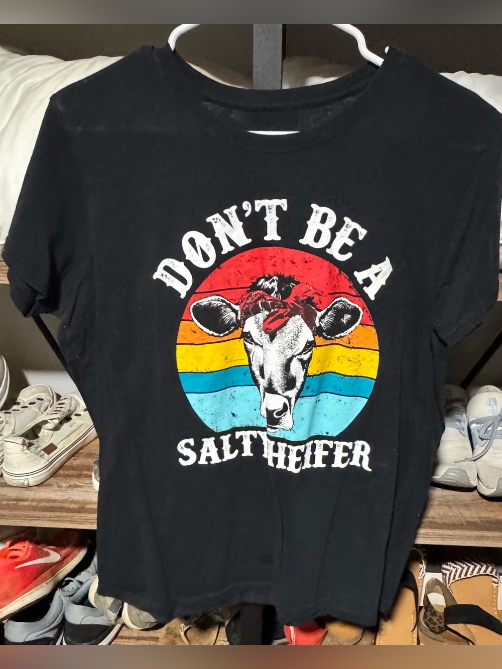 Don't Be a Salty Heifer Graphic Tee - Black